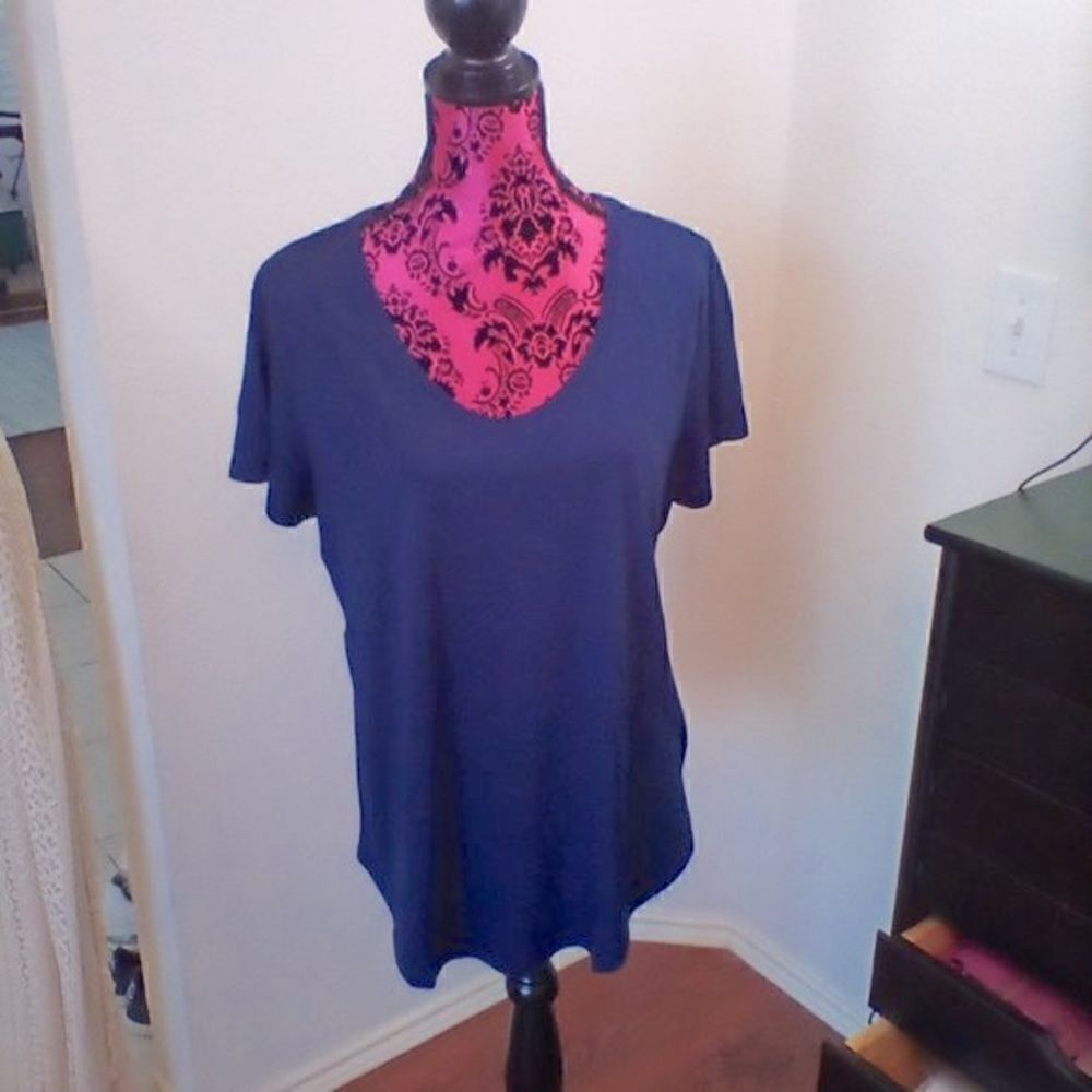 a.n.a. Women's Navy Scoop Neck Tee - Size XXL